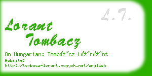 lorant tombacz business card